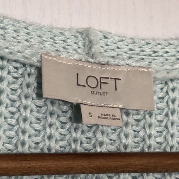 Loft Sweater Vest Womens Small Seafoam Green Sleeveless V Neck Cable Knit Tennis - Picture 4 of 8